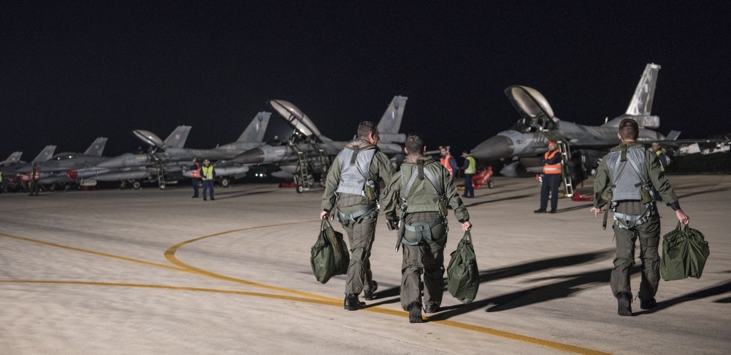 Greek Air Force F-16 pilots, Trapani AB, Trident Juncture 15