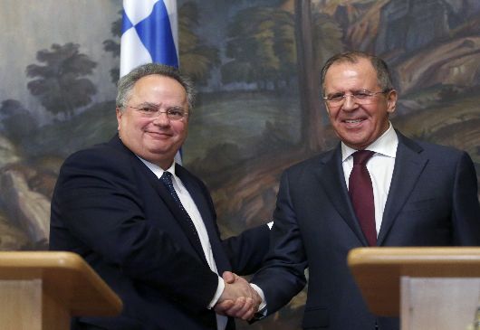 Russian and Greek Foreign Ministers meeting