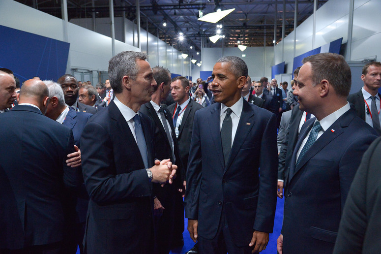 NATO Secretary General Jens Stoltenberg, Barack Obama (US President) and Andrzej Duda (President of Poland)