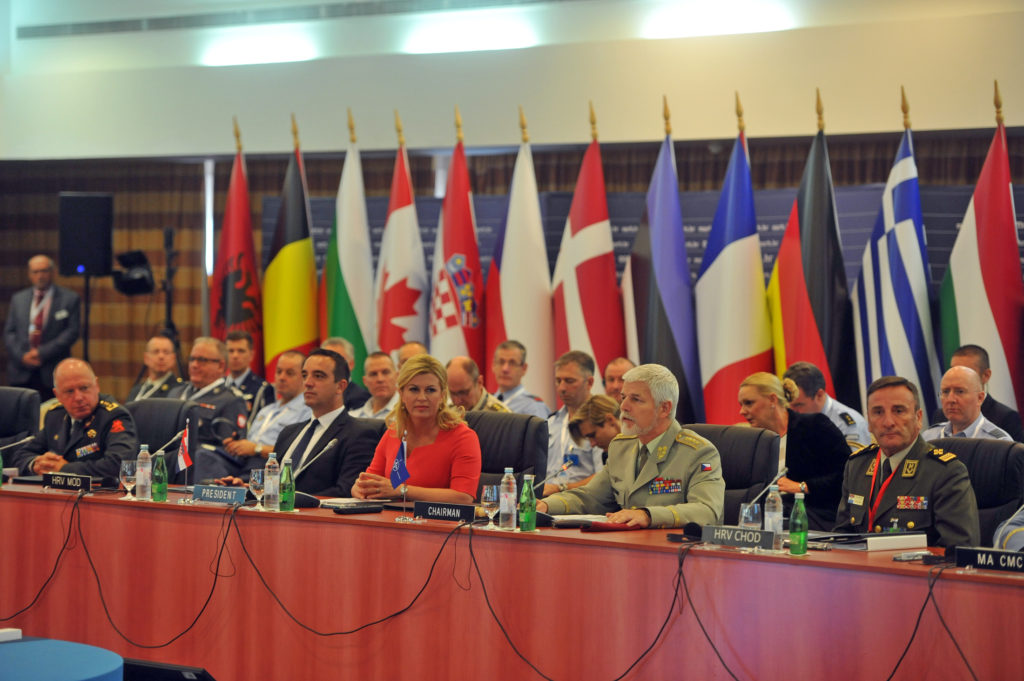 From left to right – Lt General Jan Broeks (Director General of the NATO International Military Staff), Mr Josip Buljević (Croatian Minister of Defence), Mrs Kolinda Grabar-Kitarović (President of Croatia) and General Petr Pavel (Chairman of the NATO Military Committee).