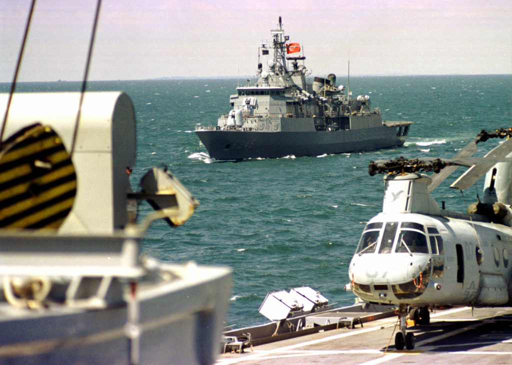 Exercise "Co-operative Partner 2000" in Odessa (Ukraine), June 2000. - Turkish ship (background)