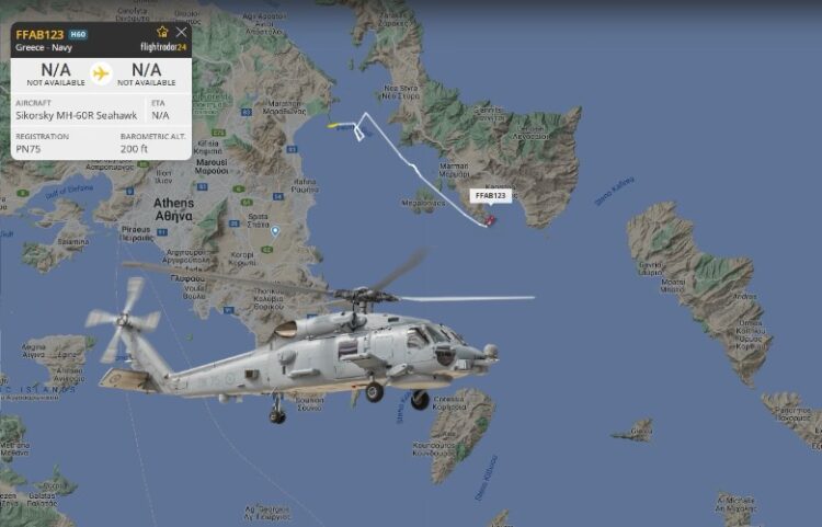 Με το Καλημέρα ο Α/ΓΕΝ Κατάρας  …Έστειλε τα MH-60 ROMEO  για Πτήση (χάρτης)