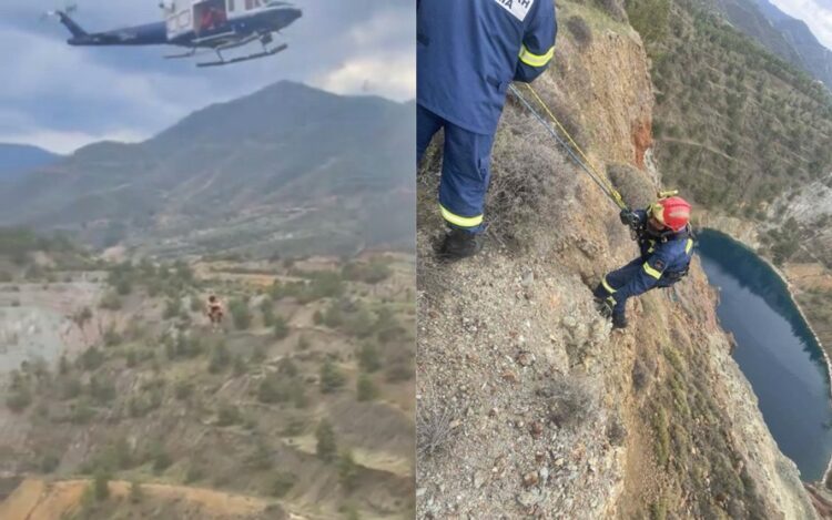 Διάσωση Στρατιώτη  με Ε/Π της  Ε.Φ  που έπεσε σε γκρεμό (video)