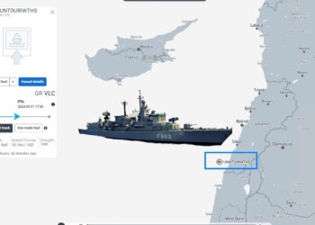 Η φρεγάτα του ΠΝ HS Κουντουριώτης (F-462)…Μια ανάσα απο τις ακτές του Λιβάνου