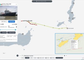 To Ιταλικό Σκάφος ” Ievoli Relume”  πλέει νότια των νησιών Κάσος & Καρπάθου
