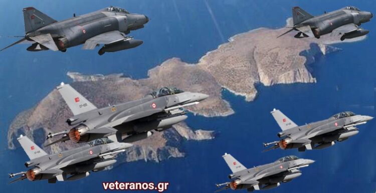 Επίδειξη Τουρκικής αεροπορικής Ισχύος με 10F-16 & 3 F-4 στο νοτιοανατολικό αιγαίο