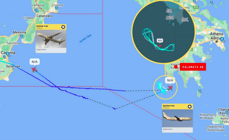 Boeing P-8A του USNavy παρακολουθούν  Ρωσικά Κατασκοπευτικά στο …Ιόνιο πέλαγος