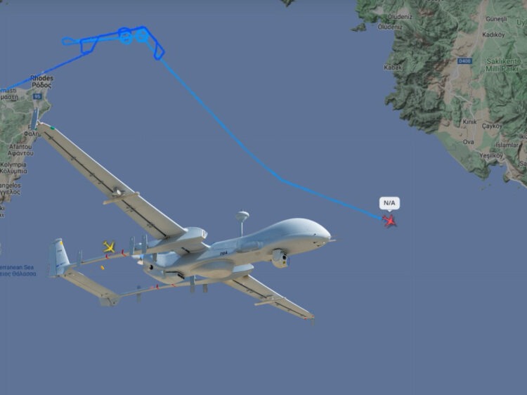 UAV Heron της ΠΑ  επιχειρεί B.A της ν.Ρόδου και στο Καστελόριζο …Κατά πόδας  της Τούρκικης Αρμάδας! (χάρτης)