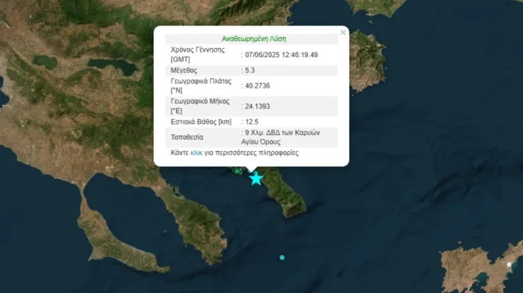 Σεισμός 5,3 Ρίχτερ στο Άγιο Όρος
