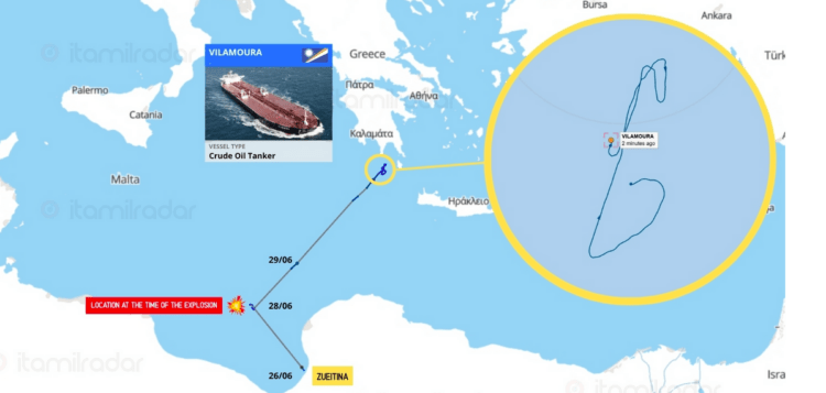 Χτυπήθηκε το Το πετρελαιοφόρο Vilamoura…Ελληνικών συμφερόντων ανοιχτά της Λιβύης