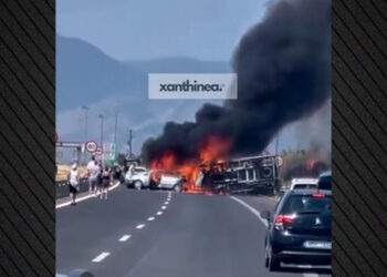 Τραγωδία στην Εγνατία: Τρεις απανθρακωμένοι και δύο σοβαρά τραυματίες σε καραμπόλα