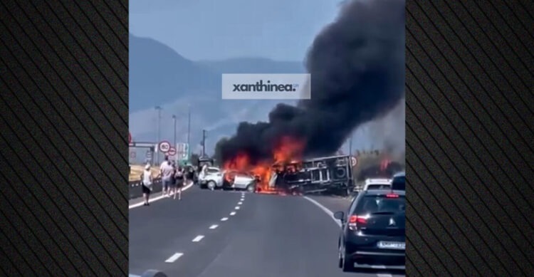 Τραγωδία στην Εγνατία: Τρεις απανθρακωμένοι και δύο σοβαρά τραυματίες σε καραμπόλα