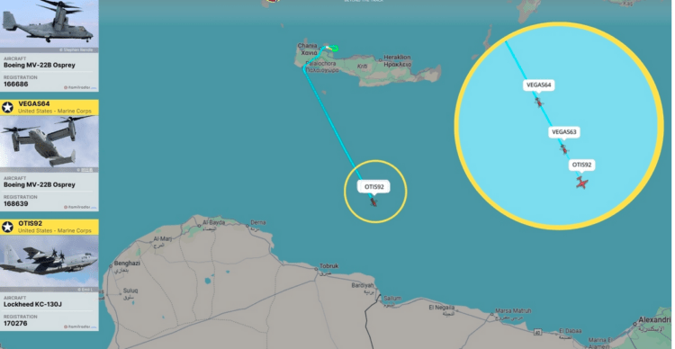 Δύο MV-22B Ospreys του Σώματος Πεζοναυτών των ΗΠΑ…Αναχώρησαν από την Αεροπορική Βάση της Σούδας