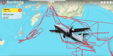Τουρκικό  Αεροσκάφος ATR-72 γυρόφερνε  στο Ν.Α …Με στόχο να παγιοποιήσει την αμφισβήτηση της Περιοχής (Χάρτης)