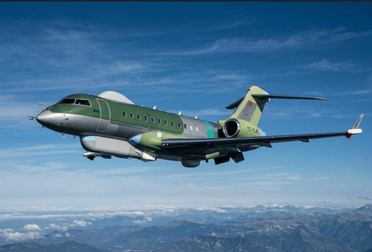 Τουρκικό Bombardier Global 6000 HAVA SOJ πέταξε βόρεια των ακτών και πραγματοποίησε μια σειρά ελιγμών πάνω από διεθνή ύδατα