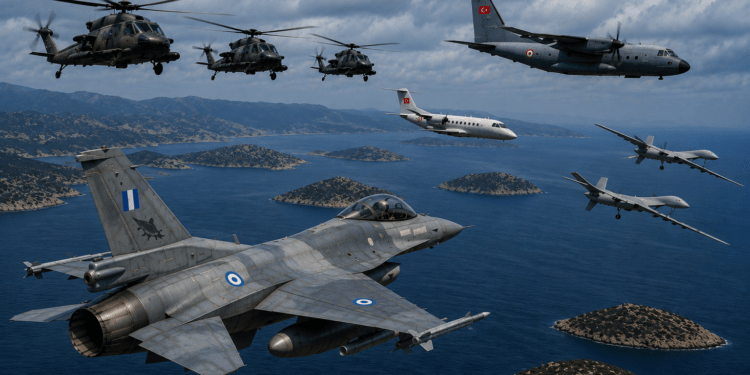 Ανεβαίνει το θερμόμετρο στο Αιγαίο: 16 τουρκικά αεροσκάφη σε νέο μπαράζ παραβιάσεων και αναχαιτίσεων