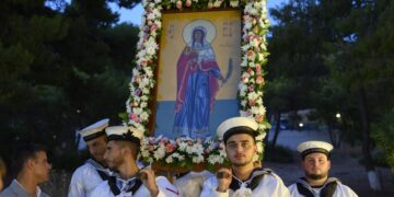 Στη Ναυτική Βάση Νοτίου Ευβοϊκού ο Θανάσης Δαβάκης για τον εορτασμό της Αγίας Μαρίνας