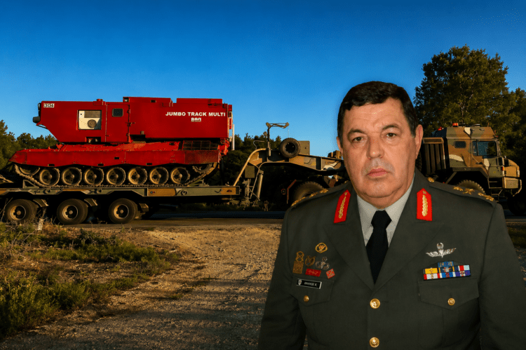Ρόδος: Το πυροσβεστικό Leopard του Στρατού μπαίνει στη μάχη με τις φλόγες